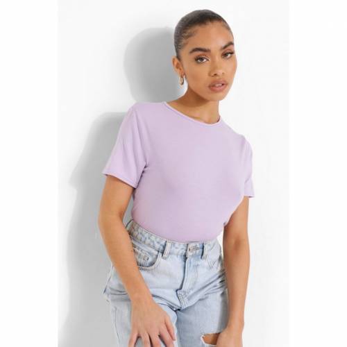 Tシャツ カットソー 驚きの値段で Boohoo レディース ボディースーツ Tシャツ Basics Boohoo ブーフー Basics Lilac Bodysuit Tshirt Basic Www Autocasale It