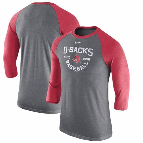 スポーツブランド トップス カジュアル ファッション トップス Tシャツ 長袖 ナイキ Nike アリゾナ ラグラン ダイヤモンドバックス ラグラン Tシャツ チャコール Nike Triblend 3 4sleeve Raglan Tshirt Heathered Charcoal メンズファッション トップス Tシャツ
