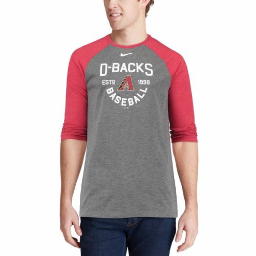 スポーツブランド トップス カジュアル ファッション トップス Tシャツ 長袖 ナイキ Nike アリゾナ ラグラン ダイヤモンドバックス ラグラン Tシャツ チャコール Nike Triblend 3 4sleeve Raglan Tshirt Heathered Charcoal メンズファッション トップス Tシャツ
