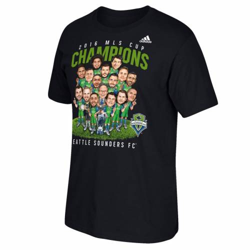 ディズニープリンセスのベビーグッズも大集合 アディダス Adidas アディダス シアトル サウンダーズ Tシャツ 黒色 ブラック Adidas 16 Mls Cup Champions Caricature Tshirt Black メンズファッション トップス Tシャツ カットソー スニケス 驚きの価格