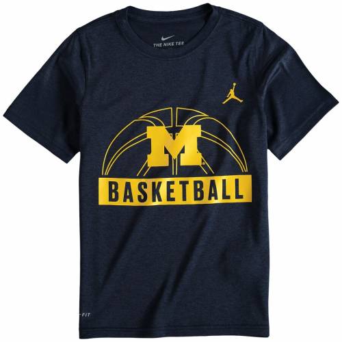 全国宅配無料 ナイキ ジョーダン Jordan Brand ミシガン ウルヴァリンズ 子供用 バスケットボール ロゴ パフォーマンス Tシャツ 紺色 ネイビー Jordan Brand Youth Basketball And Logo Performance Tshirt Navy キッズ 高い品質 Bilisim Io