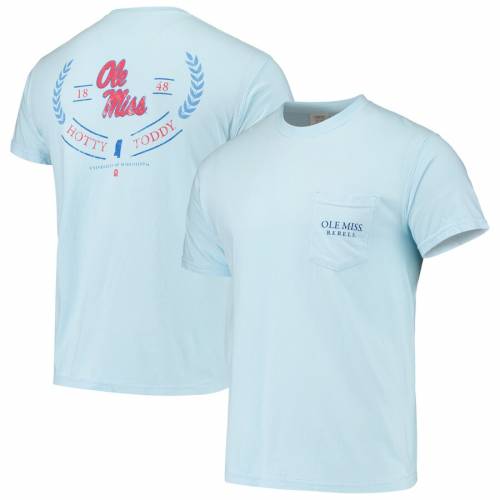 スポーツブランド カジュアル Tシャツ Blue ファッション トップス 半袖 Southern Collegiate レベルス ロゴ Tシャツ 青色 ブルー ミシシッピ Southern Collegiate Logo Arch Comfort Colors Tshirt Light Blue メンズファッション トップス Tシャツ カットソー