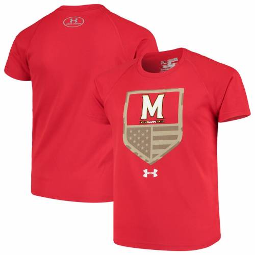 100 本物保証 アンダーアーマー Under Armour メリーランド テラピンズ 子供用 テック ラグラン パフォーマンス Tシャツ 赤 レッド Red Under Armour Youth 18 Military Appreciation Tech Raglan Performance Tshirt キッ スニケス 楽天1位 Mw