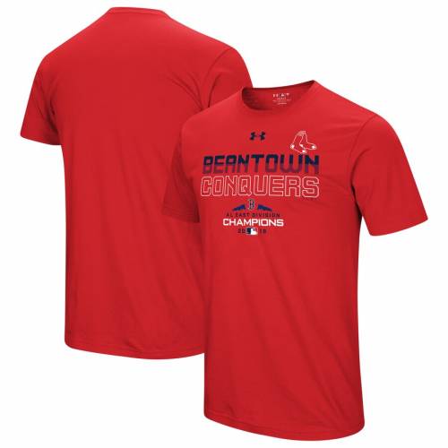 数量限定 特売 アンダーアーマー Under Armour ボストン 赤 レッド チーム Tシャツ レッドソックス Red Team Under Armour 18 Al East Division Champions Conquer Tshirt メンズファッション トップス Tシャツ カットソ 売り切れ必至 トップス Tシャツ