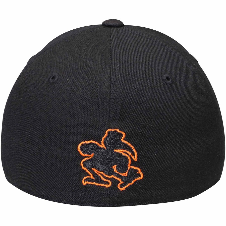 black miami hurricanes fitted hat