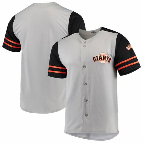 スティッチ Stitches ジャイアンツ ジャージー 灰色 グレー グレイ サンフランシスコ Gray Stitches Buttonup Jersey スポーツ アウトドア 野球 ソフトボール レプリカユニフォーム Alltherightmovies Com