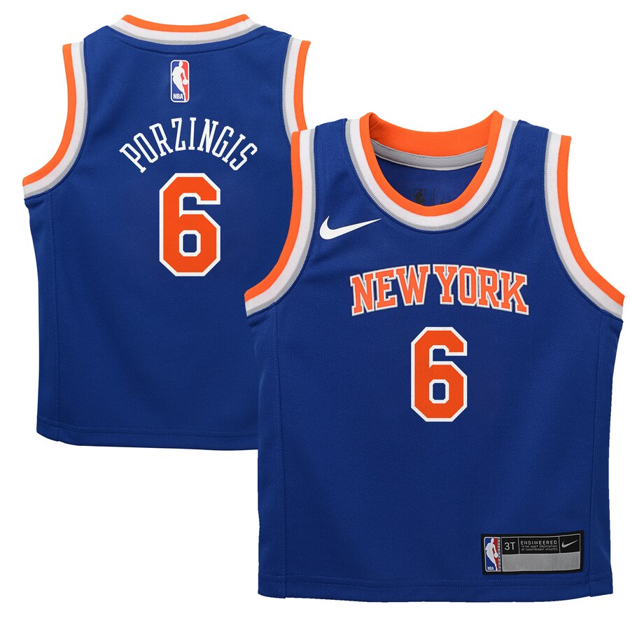 ニックス 赤ちゃん用 ナイキ ブルー パーカー ジャージ アイコン ブルー 青 Nike Kristaps New ベビー 青 Blue Porzingis York Knicks Toddler Replica Jersey Icon Edition スポーツ アウトドア バスケットボール キッズ ジュ スニーカーケース 店スポーツ