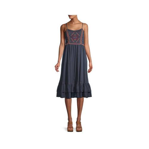 衣料 青味 ブルーチーズ レディース Velvet Pammy Embroidered Rufflehem Dress Blue Loadedcafe Com