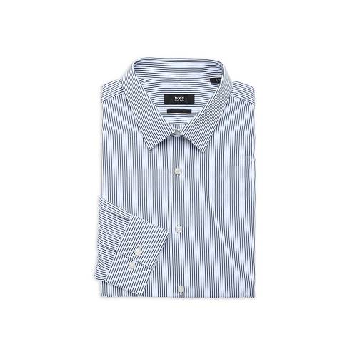 ボスヒューゴボス Boss Hugo Boss ローブ 白さ 純白 ドレスワイシャツ メンズ Boss Hugo Eliott Regularfit Pinstriped White M Haitiopen Com