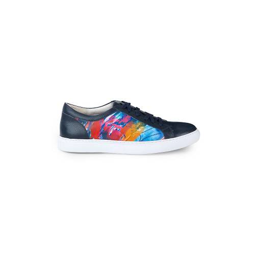 楽天市場 ロバートグラハム レザー 紺色 ネイビー スニーカー メンズ Robert Graham Finish Line Printed Leather Sneakers Navy Multi スニケス