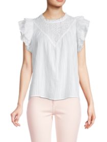 スリーブ 白色 ホワイト ?EYELET レディース