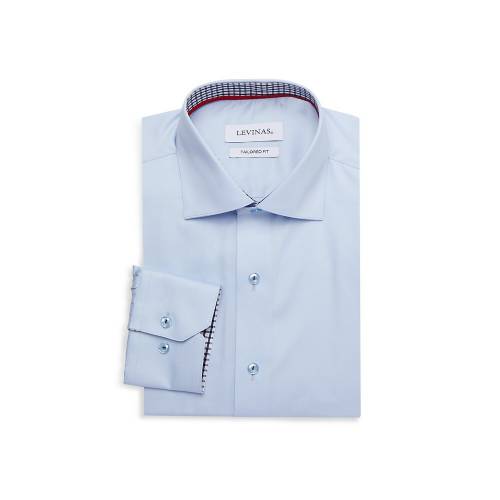 ドレス 青色 ブルー ドレスシャツ メンズ Levinas Tailoredfit Light Blue Ice Org Br