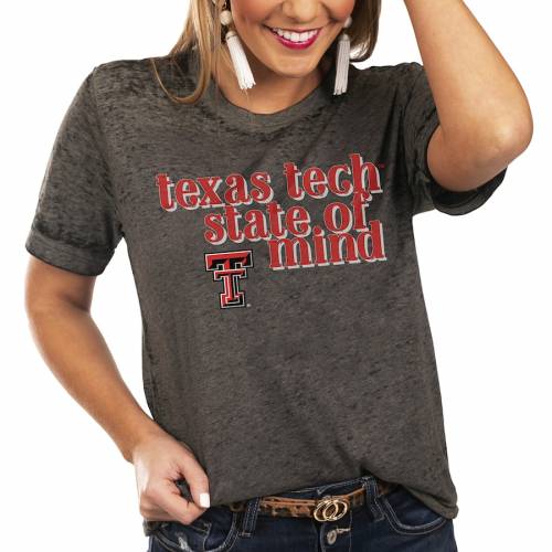 テック テキサス Couture レディース Womens Tシャツ Gameday State Tシャツ スケートボード Womens 赤 レッド レイダース チャコール Red State Gameday Couture Texas Tech Raiders Of Mind Better Than Basic Boyfriend Tshirt Charcoal