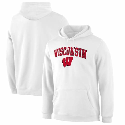 人気ショップ パーカー キャンパス ウィスコンシン Branded Fanatics 白 パーカー トップス メンズファッション Hoodie Pullover Campus Badgers Wisconsin Branded Fanatics White ホワイト Www Dgb Gov Bf