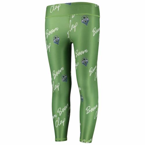 ズーザッツ Zoozatz シアトル サウンダーズ 子供用 レギンス タイツ 緑 グリーン Green Zoozatz Girls Youth Slogan Repeat Leggings Rave キッズ ベビー マタニティ ボトムス Collabforge Com