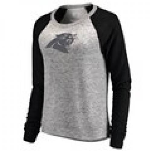 ファッション トレーナー Nfl ファッションブランド By プロ Line ファナティクス Gray Fanatics カロライナ Branded カジュアル Pro プロ パンサーズ レディース ラグラン スウェットシャツ トレーナー 灰色 グレー グレイ 黒色 ブラック Women S Nfl Gray Pro Line By
