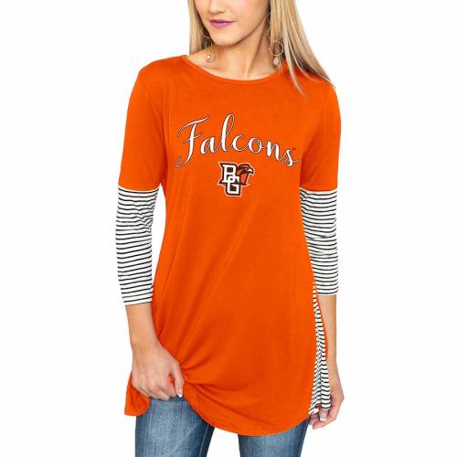 人気ブランドを 楽天市場 ゲームデイカルチャー Gameday Couture 緑 グリーン ファルコンズ レディース 橙 オレンジ St Women S Green Orange Gameday Couture Bowling Falcons Striking In Stripes Triblend 3 4sleeve Tunic Top レディースフ スニケス 最新