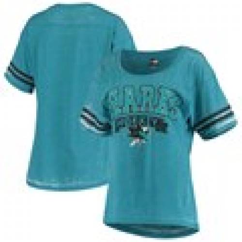 国内配送 ニューエラ 5th Ocean By New Era エラ シャークス レディース Tシャツ ニューエラ サンノゼ Women S 5th Ocean By Boyfriend Scoop Neck Tshirt Teal Shirt レディースファッション トップス T 新発売の