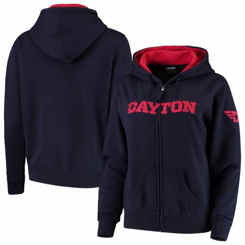 Stadium Name Womens Athletic スタジアム ネイビー デイトン レディース Navy Athletic 紺 Hoodie ネイビー Stadium トップス パーカー Womens 紺 レディースファッション レディース Fullzip Navy Stadium Athletic Dayton Flyers Arched Name Fullzip Hoodie