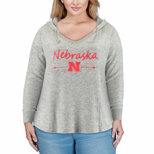 ボクサークラフト Boxercraft ネブラスカ レディース Vネック フーディー パーカー 灰色 グレー グレイ Women S Gray Boxercraft Nebraska Huskers Plus Size Cuddle Soft Vneck Triblend Heathered Painfreepainrelief Com