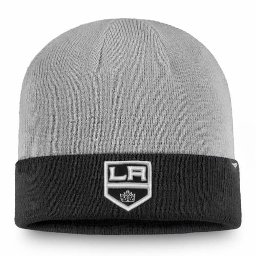 短納期 のファッション カジュアル Tone Fanatics Gray キャップ Kings Branded ファナティクス ファッションブランド グレイ キングス ハット ニット 灰色 グレー 黒色 ブラック ロサンゼルス メンズ Kings Gray Fanatics Branded Twotone Cuffed Knit Hat Black