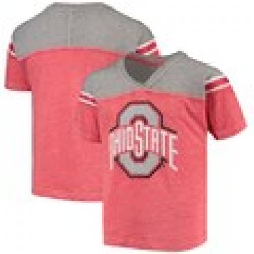 アウタースタッフ オハイオ州 滑る板 バックアイズ 小僮使道 球団 V素首 Tシャツ オハイオステイト お坊っちゃん キッズ State Team Outerstuff Girls Youth Captain Vneck Tshirt Heathered Scarlet Bentoproduct Ba