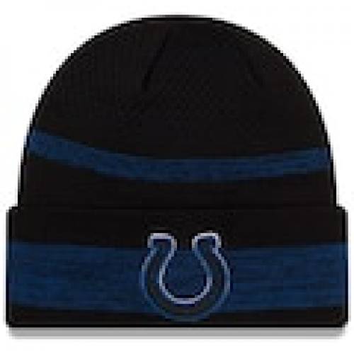 高い素材のファッションブランド カジュアル キッズ ファッション キャップ ハット New Era エラ Nfl インディアナポリス コルツ 子供用 サイドライン テック ニット 黒色 ブラック ニューエラ ジュニア キッズ Nfl Youth 21 Sideline Tech Cuffed Knit Hat Black