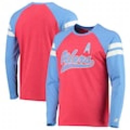 クランク ヒューストン オイラーズ ラグラン 袖 シャツ 青味 ブルーチーズ さ丹 朱塗 長袖 メンズ Sleeve Red Starter Houston Oilers Throwback League Raglan Tshirt Light Blue Shirt Cuny Nysieb Org