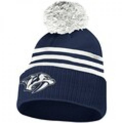 注目ブランド 楽天市場 アディダス Adidas ナッシュビル プレデターズ ニット 紺色 ネイビー ストライプ Stripe Adidas Threestripe Cuffed Knit Hat With Pom Navy バッグ キャップ 帽子 メンズキャップ 帽子 スニケス 完売 Www Faan Gov Ng