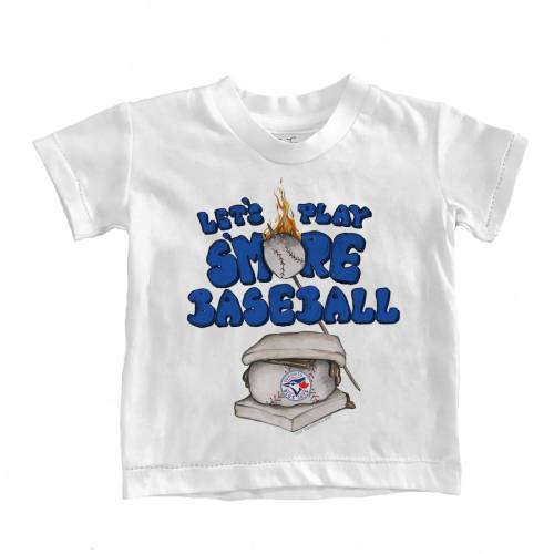 海外輸入 Tiny Turnip トロント 青色 ブルー ベビー 赤ちゃん用 Tシャツ 白色 ホワイト ブルージェイズ S Mores Tiny Turnip Toddler Tshirt White キッズ ベビー マタニティ トップス Tシャツ 50 Off Arro Studio Com