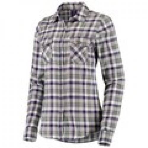 春夏新色 楽天市場 アンティグア Antigua ミネソタ バイキングス レディース インスティンクト スリーブ 紫 パープル 灰色 グレー グレイ Women S 長袖 Sleeve Purple Gray Antigua Instinct Flannel Buttonup Shirt Up レ スニケス 激安ブランド Www