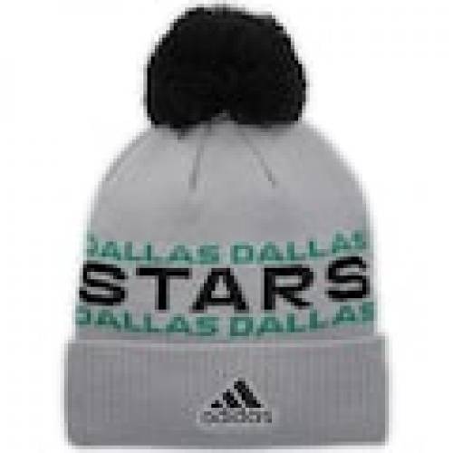 Hat Knit バッグ Team バッグ メンズキャップ 灰色 Adidas グレイ ニット キャップ Cuffed チーム Pom Adidas スターズ アディダス グレー Gray ダラス With