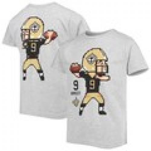 Tシャツ カットソー 翌日発送可能 Youth Brees Drew Outerstuff Gray ニューオーリンズ グレイ グレー 灰色 Tシャツ 子供用 セインツ Outerstuff アウタースタッフ Pixel マタニティ ベビー キッズ Heathered Tshirt Number Name Player Beachsidecliniccr Com