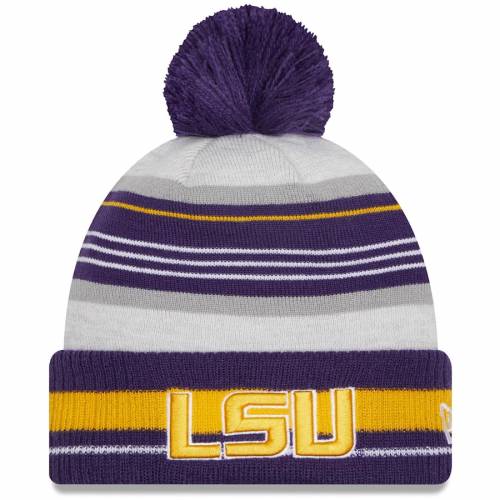 ニュージル New Era エラ ルイジアナ州邦 タイガース 編地 紫 パープル ニューエラ ファイティングタイガース メンズ Purple Grayed Cuffed Knit Hat With Pom Color モードブランド名 インフォーマル ファッション 船長 ハット Pasadenasportsnow Com