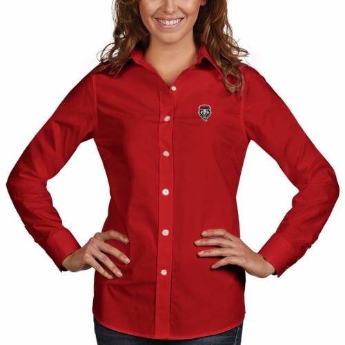 楽天市場 アンティグア メキシコ レディース ウーブン スリーブ 赤 レッド Women S 長袖 Woven Sleeve Red Antigua New Mexico Lobos Dynasty Buttonup Shirt スニケス