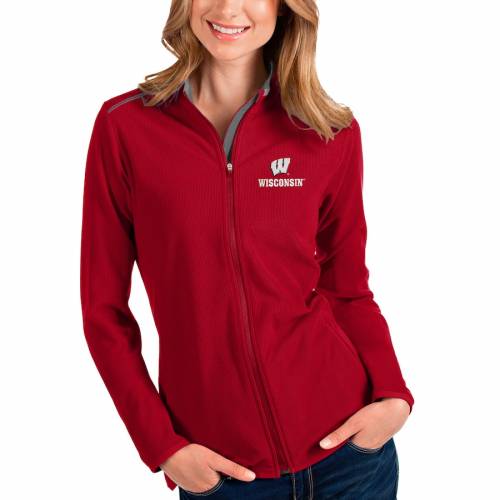 最前線の フルジップ レディース バッジャーズ ウィスコンシン Antigua ジャケット Jacket Fullzip Glacier Badgers Wisconsin Antigua Red Women S レッド 赤 コート ジャケット Williamsav Com