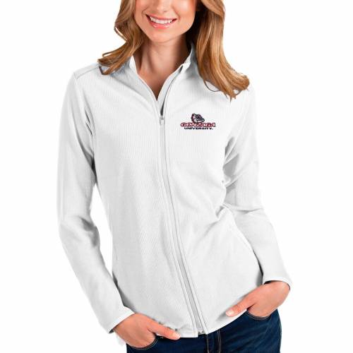 安心の日本製 Antigua ゴンザガ 立ブルドッグ レディース フルジップ ジャケット 白 ホワイト Women S White Antigua Gonzaga Bulldogs Glacier Fullzip Jacket 爆安セール コート ジャケット Panamastartups Com