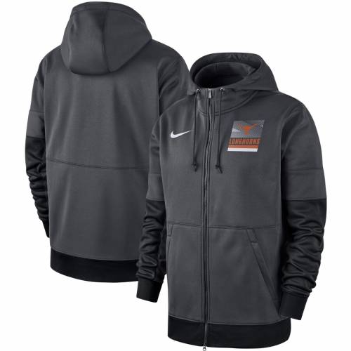 ナイキ テキサス ロングホーンズ サイドライン フルジップ パフォーマンス フーディー パーカー メンズ Nike Sideline Fullzip Performance Hoodie Anthracite Sgcc Bm