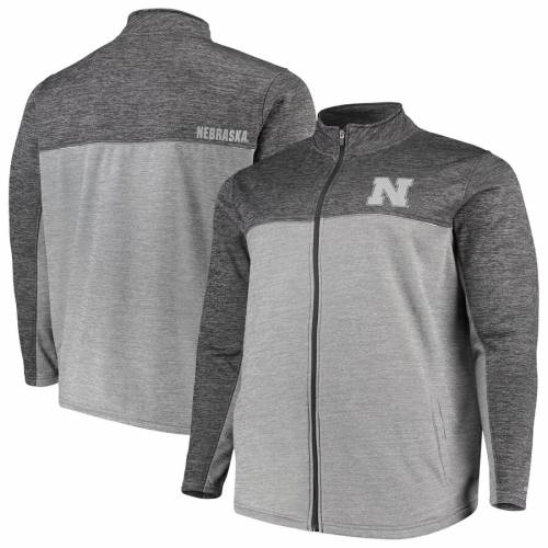 Colosseum メンズファッショメンズファッション カジュアル ファッション ジャケット Gray 大きめ グレー Heathered Banked Colosseum グレイ パーカー Fullzip Nebraska メンズファッショ スニケススポーツブランド フリース 灰色 フルジップ ネブラスカ