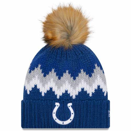 誕生日プレゼント ニューエラ New Era エラ インディアナポリス コルツ レディース ニット ニューエラ Women S Glacier Cuffed Knit Hat With Pom Royal バッグ キャップ 帽子 レディースキャップ 帽子 経典 Universusmedia Com