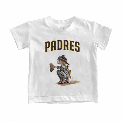 Tiny Turnip パドレス ベビー 赤ちゃん用 Tシャツ 白色 ホワイト サンディエゴ ジュニア キッズ Tiny Turnip Toddler Kate The Catcher Tshirt White Sobolewscy Pl
