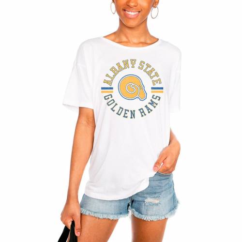 State レディース スケートボード White Rams Golden Couture ホワイト 白色 Vintage Tシャツ ファッションブランド Gameday ラムズ ヴィンテージ Couture Gameday ファッション ゲームデイカルチャー Couture Easy Women S Albany Days 白色 ビンテージ カジュアル