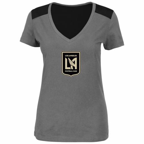 マジェスティック ロサンゼルス レディース Vネック Tシャツ チャコール Women S Majestic Lafc Vneck Contrast Tshirt Charcoal Isced Co