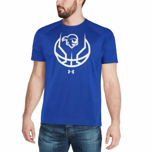 国内配送 楽天市場 アンダーアーマー Under Armour 海賊団 バスケットボール アイコン テック ラグラン パフォーマンス Tシャツ Under Armour Seton Hall Pirates Basketball Icon Tech Raglan Performance Tshirt Royal メンズフ スニケス 55 以上節約