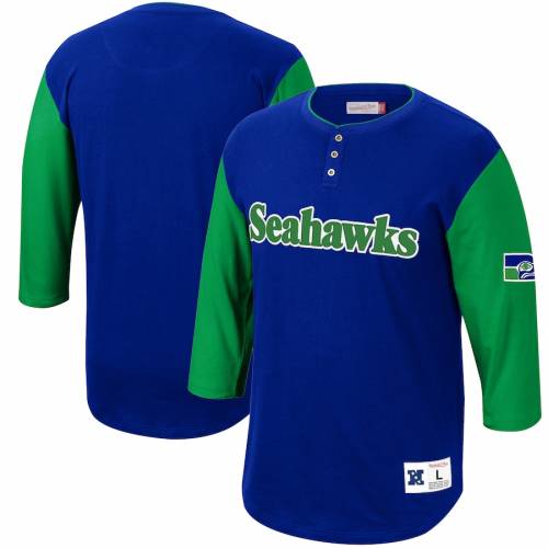 超特価激安 ミッチェルアンドネス Mitchell Ness シアトル シーホークス フランチャイズ ヘンリー Tシャツ Franchise Mitchell Ness Player 3 4sleeve Henley Tshirt Royal メンズファッション トップス Tシ 日本産 Mbbsdds2k23 Org