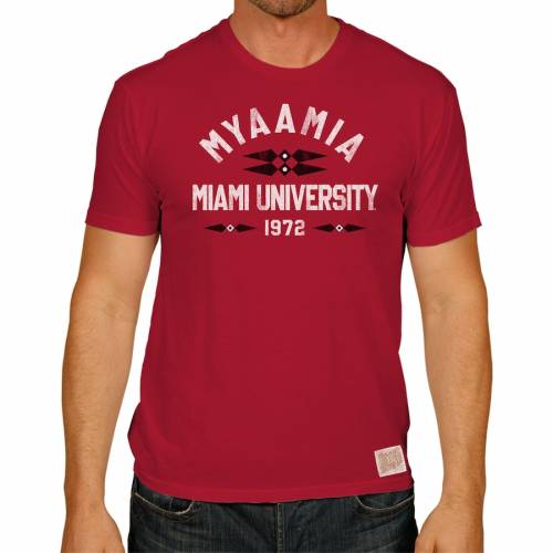 値引きする オリジナルレトロブランド Original Retro Brand マイアミ Tシャツ 赤 レッド Red Original Retro Brand Miami University Redhawks Myaamia Tshirt メンズファッション トップス Tシャツ カットソー 保存版 Blog Jotajota Net Br