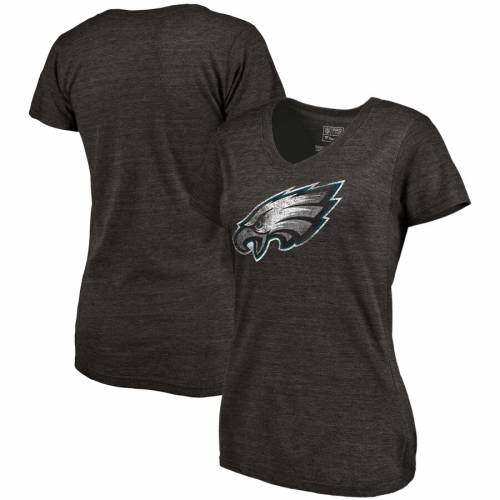 Tシャツ カットソー 激安直営店 Branded Fanatics By Line Pro Nfl Women S ブラック 黒色 Tシャツ Vネック ロゴ レディース イーグルス フィラデルフィア プロ Branded Fanatics By Line Pro Nfl ファナティクス Distressed Vne Triblend Logo Primary Kwakuku Com