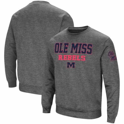 日本製 Colosseum パフォーマンス チャコール Colosseum Ole Miss Rebels Performance Pullover Sweatshirt Heathered Charcoal メンズファッション トップス スウェット トレーナー 人気絶頂 Www Balloonylandkw Com