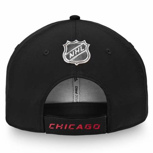 プロ シカゴ Authentic バッグ 帽子 Fanatics メンズ帽子 メンズ スニケススポーツブランド キャップ Hat Pro Rinkside Fanatics Branded ファナティクス カジュアル ブラック Adjustable Black 黒色 ブラックホークス Branded Hat バッグ ファッション