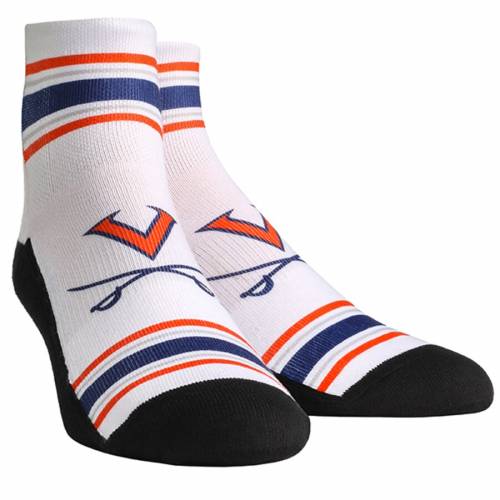 ファッション ソックス Em スポーツブランド ソックス バージニア Socks カジュアル メンズ Rock Stripes キャバリアーズ ソックス 靴下 クラシック Virginia Cavaliers Classic Stripes Quarterlength White インナー 下着 ナイトウエア メンズ 下 レッグ スニケス